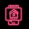 mobile phone house buy correspondence neon glow icon illustration