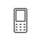 Mobile phone icon vector. Line old cellphone symbol.