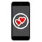 Mobile phone love icon