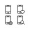 mobile, phone, magnifier, heart, gear sign icons. Element of outline button icons. Thin line icon for website design and