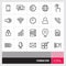 Mobile phone menu thin line vector icons. Web icons