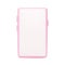 Mobile phone mock-up. 3d telephone front view pink color. Smartphone with empty screen isolated on white background