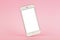 Mobile phone mock up on pink pastel background, technology and busiess concept