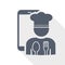 Mobile phone, online restaurant, chef flat design vector icon