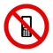 Mobile phone and prohibition sign