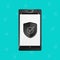 Mobile Phone Protection Security Shield, Internet Firewall Antivirus Concept - Vector Illustration - Isolated On Monochome