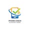 mobile phone repair logo template. phone service icon symbol. phone check logo design