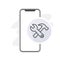 mobile phone repair settings, disassembly information for cell phones, service, guide, wrench icon, vector illustration