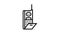 mobile phone retro device line icon animation