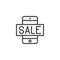 Mobile phone sale outline icon