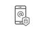 mobile phone shield line icon, Privacy Data protection and Inter