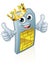 Mobile Phone Sim Card King Cartoon Mascot