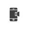 Mobile phone sound notification vector icon