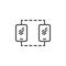 Mobile phone sync connection line icon