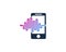 Mobile Phone Wave Icon Logo Design Element