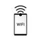 Mobile Phone WiFi isolated black icon