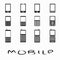 Mobile phones collection of monochrome symbols
