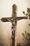 Mobile photography toned crucifixed Christ outdoor