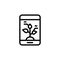 Mobile, plants, control icon. Simple line, outline vector elements of automated farming icons for ui and ux, website or mobile