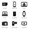 Mobile portable devices icon set symbol flat style vector