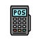 mobile pos terminal color icon vector illustration