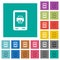 Mobile printing square flat multi colored icons