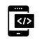 Mobile programming vector glyph flat icon