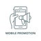 Mobile promotion vector line icon, linear concept, outline sign, symbol