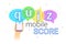 Mobile quiz interview and online high score game on smartphone concept illustration