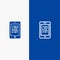 Mobile, Read, Data, Secure, E learning Line and Glyph Solid icon Blue banner Line and Glyph Solid icon Blue banner