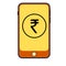 Mobile Recharge Icon with Indian Rupee Symbol