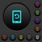 Mobile redial dark push buttons with color icons