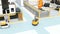 Mobile robot, heavy payload robot cell, forklift and CNC machines in smart factory