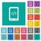 Mobile scripting square flat multi colored icons