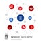 Mobile security colored circle concept