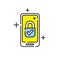 Mobile security line icon