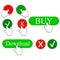 Mobile Set of characters of a pointing hand. Sign of consent, closing, loading, buying and choosing.