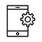 Mobile setting thin line vector icon