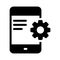 Mobile setting vector glyph flat icon