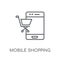 Mobile shopping linear icon. Modern outline Mobile shopping logo