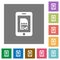 Mobile simcard accepted square flat icons