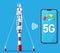 Mobile Smartphone and 5G Communication Tower.