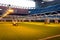 Mobile special system of additional lighting sports natural lawn MLR  illuminates the grass at the stadium Giuseppe Meazza or San