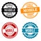 Mobile Stamp Collection. Round Badge. Eps 10 Vector