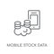 Mobile stock data linear icon. Modern outline Mobile stock data