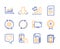 Mobile survey, Heart and Comments icons set. Documentation, Graph and Reject medal signs. Vector