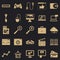 Mobile tech icons set, simple style