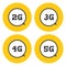 Mobile telecommunications icons.