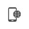 mobile telophone with globe icon. Elements of web icon. Premium quality graphic design icon. Signs and symbols collection icon for