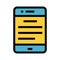 Mobile text color line icon